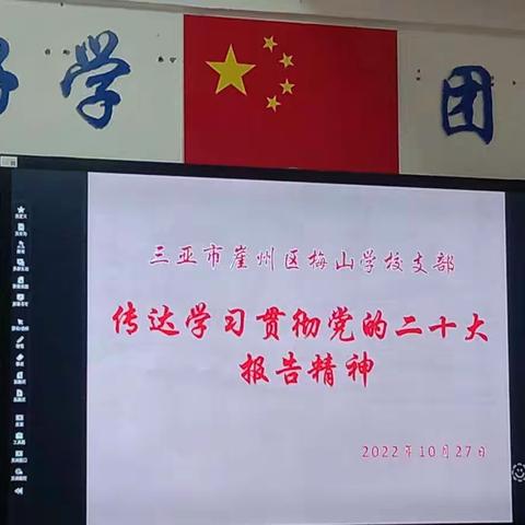 梅山学校支部传达学习贯彻党的二十大报告精神