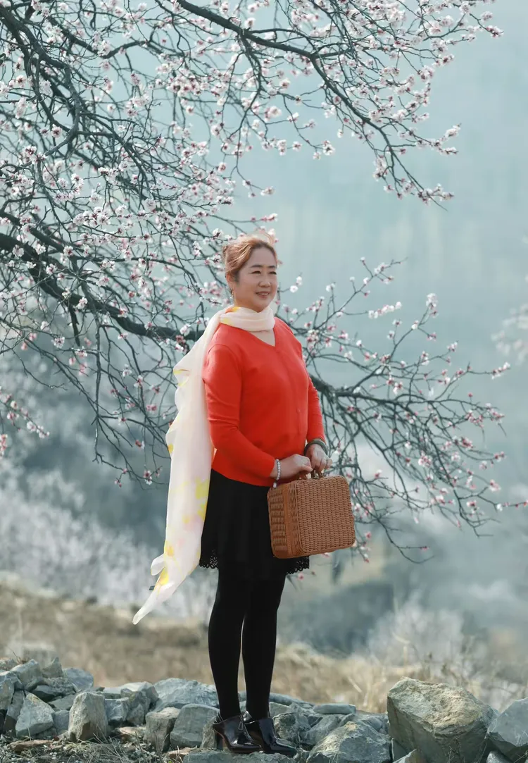 池上泉子杏花美，泉子杏花惹人醉，最美杏花俏佳人！
