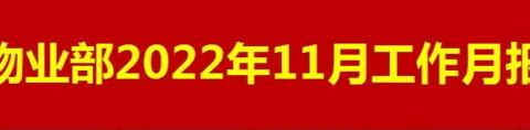 物业部2022年11月工作月报