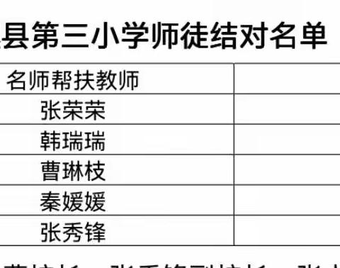 师徒结对薪火传 青蓝携手共成长——隰县第三小学“青蓝工程”师徒结对仪式