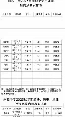 百课纷呈千帆竞 以赛促教共成长 ——吉安县永和中学教师百课赛预赛活动剪影