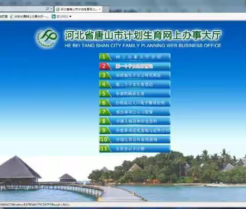 网上办理第一个子女生育登记操作说明