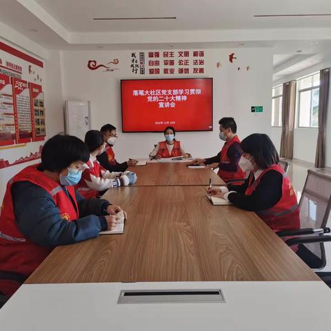 党建1314 · 跟党走 | 落笔大社区党支部学习贯彻党的二十大精神宣讲会