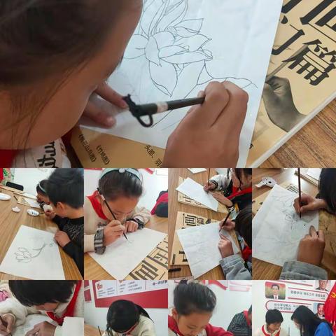 “笔墨丹青，书写华夏”演绎社团魅力，谱写青春华章——水寨镇国画线描社团
