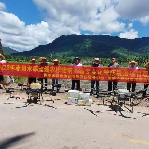 保亭县2022年赤田水库流域农作物病虫害专业化统防统治项目观摩会