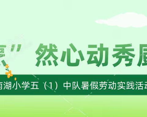 “烹”然心动秀厨艺——南湖小学五（1）中队暑假劳动实践活动