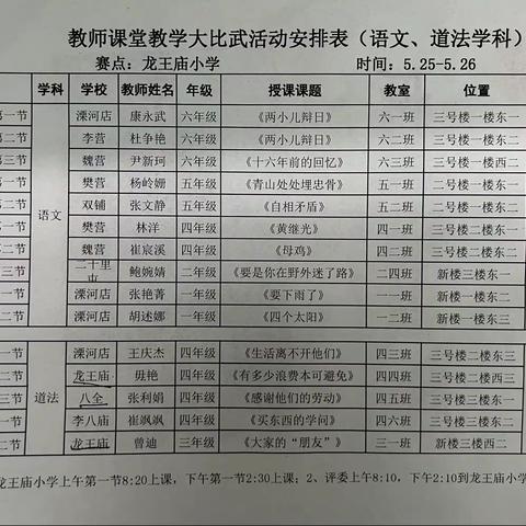 同台竞技彰风采，课堂比武显真功 ——记白河中心学校教师课堂教学大比武活动（道法学科）