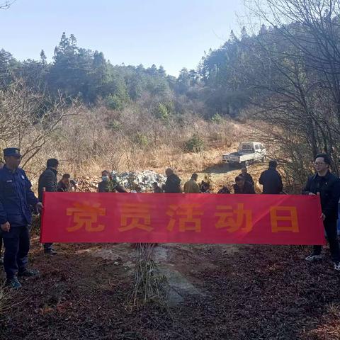 平江县幕阜国有林场结合党员活动日开展义务植树活动