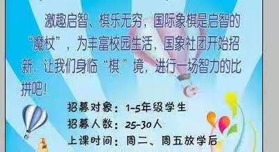 农林路小学国际象棋社团招生啦