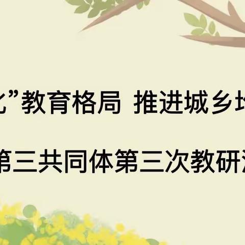 教与研携手    学与思并肩———“城乡教育小学第三发展共同体”教研活动专题报道