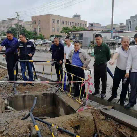 清明同志带队现场协调解决田寮大道电力迁改与玉田河道整治工程交叉施工问题