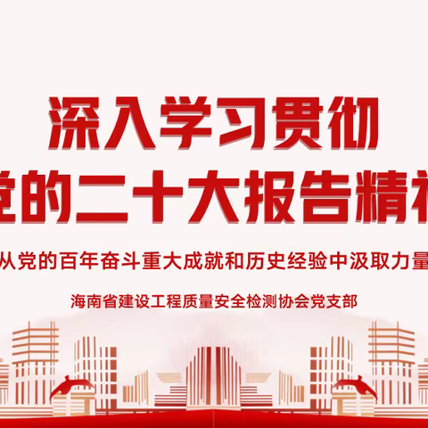 海南省建设工程质量安全检测协会党支部组织集中学习党的二十大报告精神