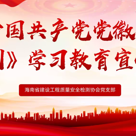 海南省建设工程质量安全检测协会党支部开展《中国共产党党徽党旗条例》学习教育宣传会