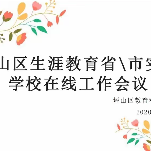 逐梦前行 春光可期——坪山区生涯教育试点学校在线工作会议