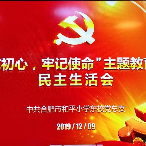 和东教育集团党总支召开“不忘初心、牢记使命”专题民主生活会