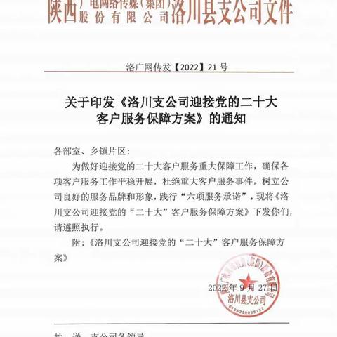 洛川支公司迎接党的二十大客户服务保障演练