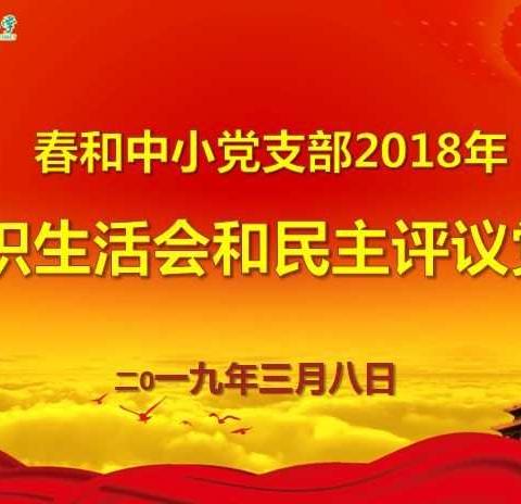 春和中心小学党总支召开2018年组织生活会和民主评议党员