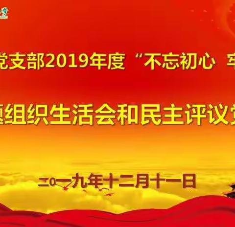 春和中心小学党总支 2019年度“不忘初心   牢记使命”专题组织生活会和开展民主评议党员