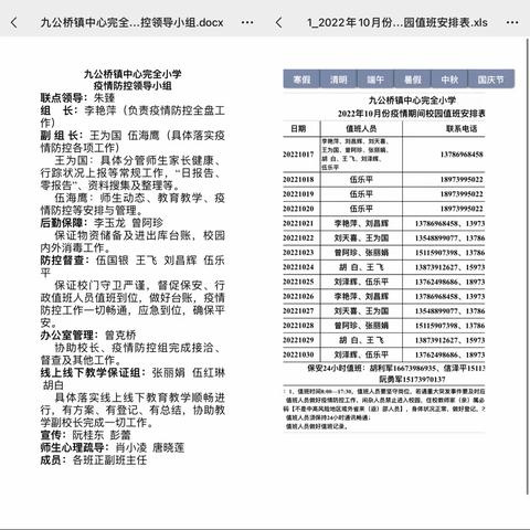 众志成城，打赢疫情防控阻击战———九公桥镇中心完小疫情防控简报