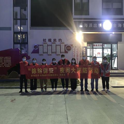 金海湖社区开展“除险保安”夜间大巡防活动