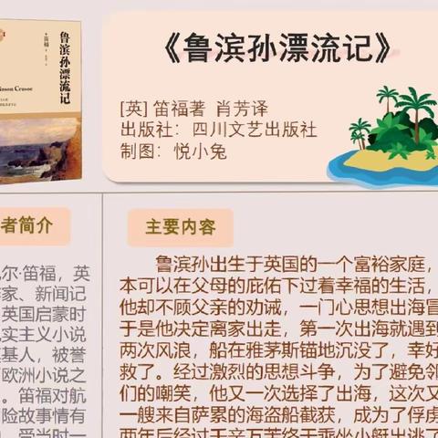 《鲁滨逊漂流记》六年级六班李祎辰