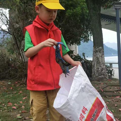 红领巾志愿者刘辰轩，创文明城市我在行动——暑期实践活动