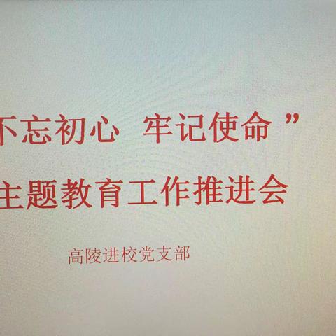 高陵进校党支部召开“不忘初心、牢记使命”主题教育工作推进会