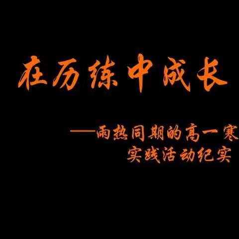 在历练中成长 ——雨热同期的高一寒假实践活动纪时