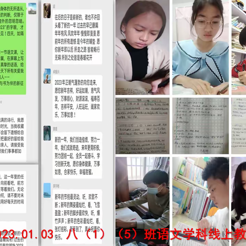 居家学习盼疫散，静候花开迎春归——初中语文组线上教学简报