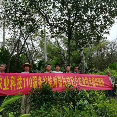 水满科技110服务站，陈亚琴站长到水满村委会方响村贫困户茶叶基地，结对帮扶贫户现场指导鉴别茶叶病害及防治。