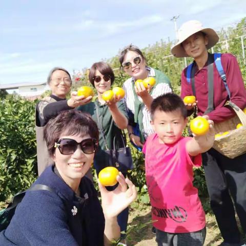 国庆长假第一天，快乐一家人在褒河桔园摘桔子，喜乐无比。