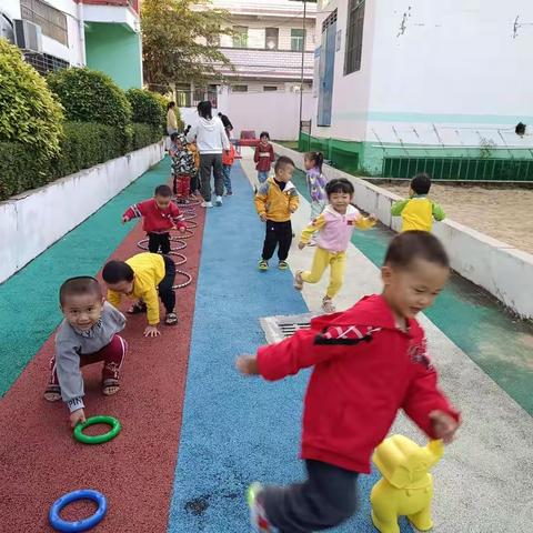 石浮中心幼儿园小二班11月1日晨练及户外活动