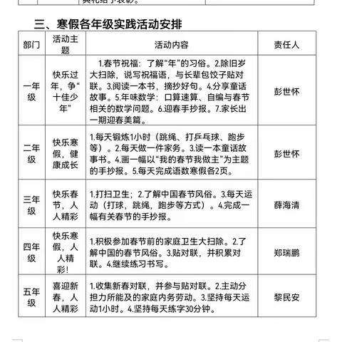 儋州市思源实验学校二（6）班寒假实践活动