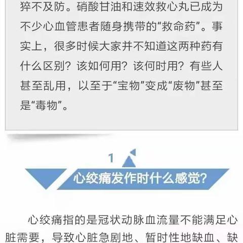 硝酸甘油VS速效救心丸