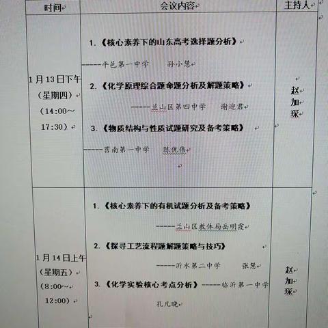 临沂市高中化学名师工作室交流暨命题研讨会