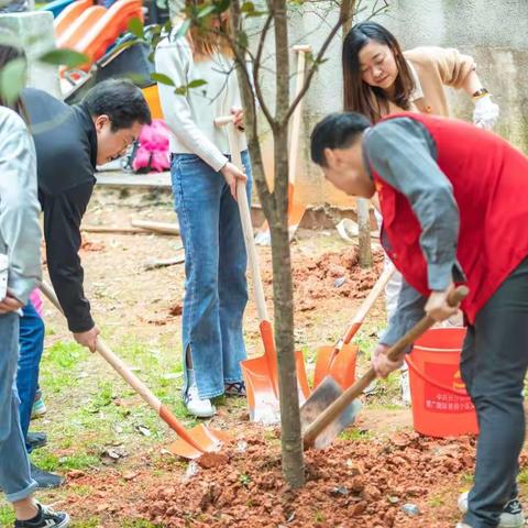 “绿水青山就是金山银山”恒广小区党支部共植“红色党员林”，树立党建引领下的小区和谐发展