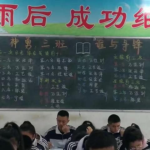 高一三班月考表彰大会