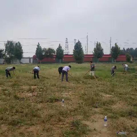 黄中老师齐动手，打扫卫生迎开学。