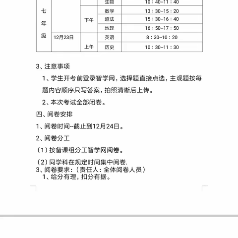 时光不语，静待花开---息县第二初级中学七年级线上月考