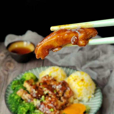 我家午餐:照烧鸡排饭
