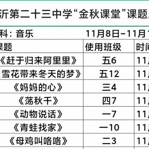 【幸福23中·教研】乐由心生，唱响未来——临沂第二十三中学(小学部)金秋课堂节-音乐学科