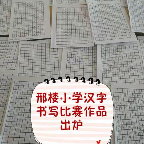 邢楼小学汉字书写比赛作品显示
