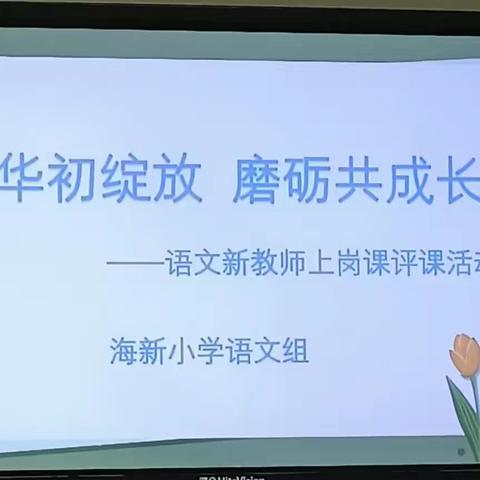 芳华初绽放，磨砺共成长 ——语文新教师上岗课评课活动