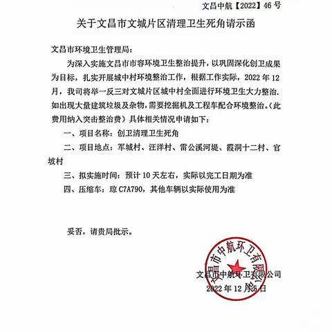 关于文昌市文城片区清理卫生死角现场核实情况