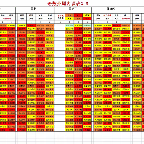 诸城一中2022-2023年度下学期课程表