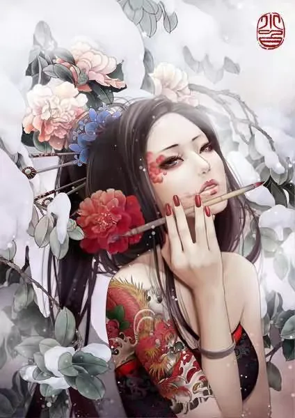 中国知名女插画师张小白作品东方古韵之旅：纹墨、花影与禅意