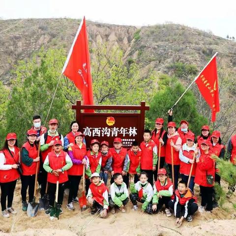 春风抚大地 植树添新绿——米脂县华润希望小学志愿者植树进行时
