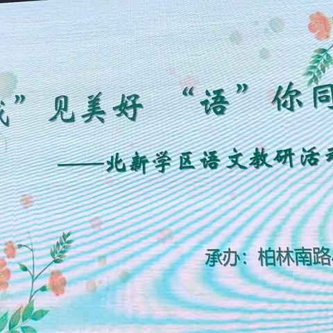 “域”见美好，“语”你同行——柏林南路小学承办北新学区语文教研活动