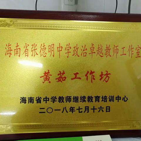 海南省张德明中学政治卓越教师工作室黄茹工作坊启动仪式暨高中政治新课标培训活动圆满完成!