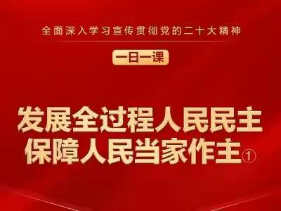 一日一课丨发展全过程人民民主 保障人民当家作主①